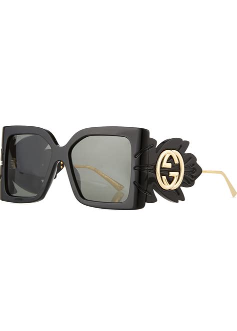 Gucci Oversized Acetate Square Sunglasses.